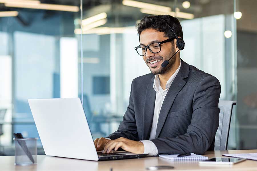 Man working on a laptop