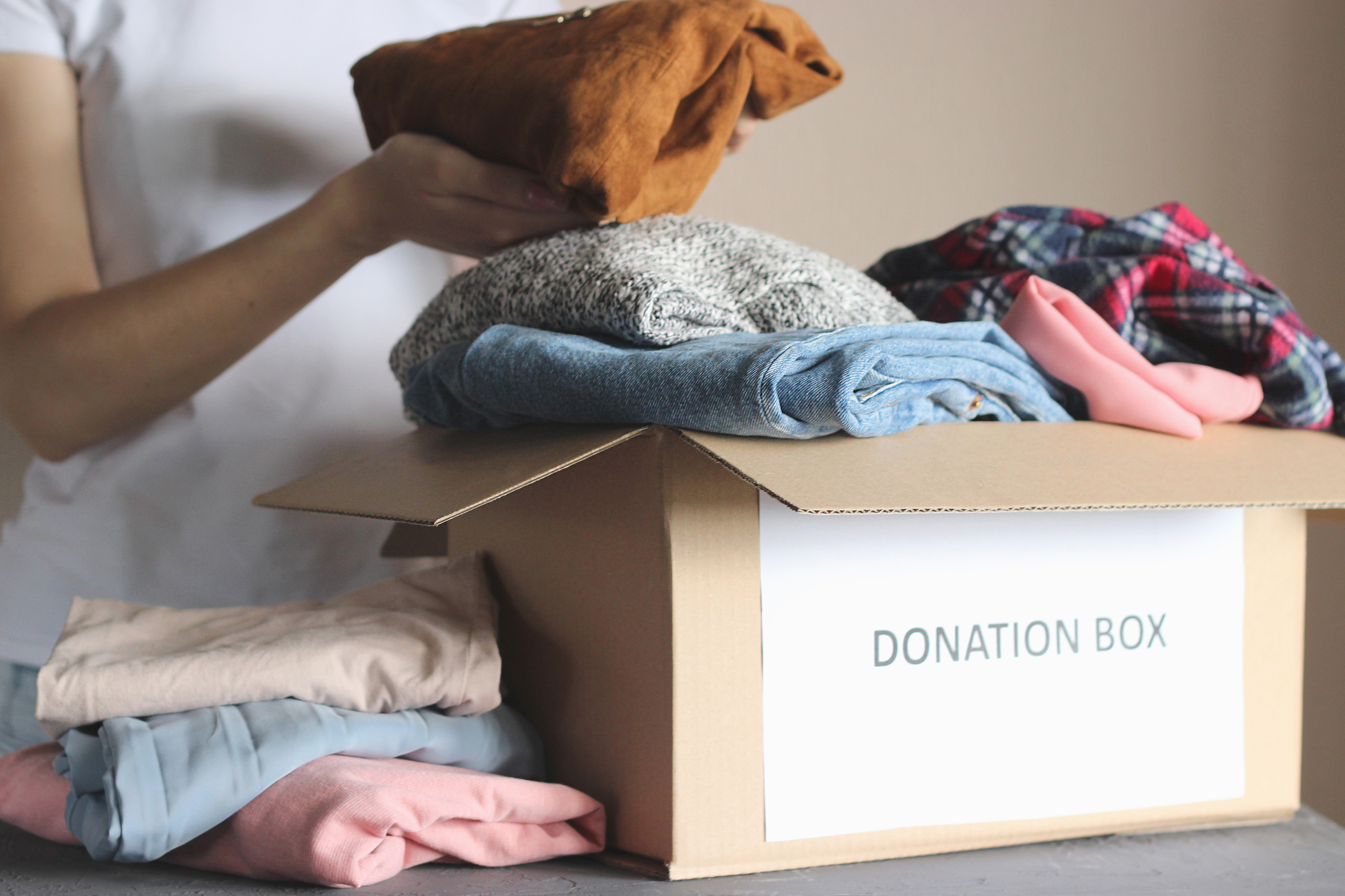 Donation box of clothing